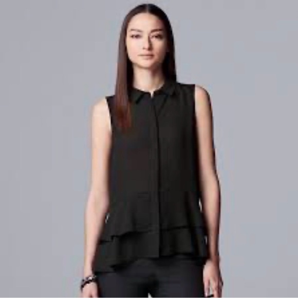 Vera Wang Tops - NWT Vera Wang Black Layered Sleeveless Blouse